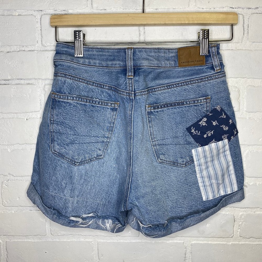 American Eagle Mom Patchwork Shorts - image 4